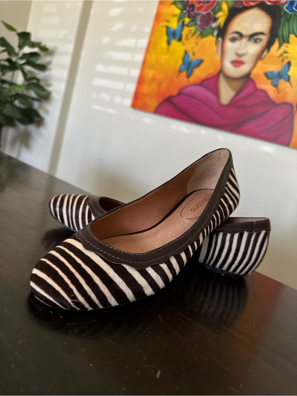 Corso Como Black & White Striped Ballet Flats
